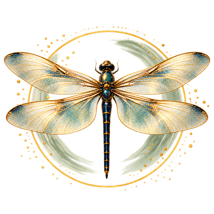 Golden dragonfly, the Patterns to Purpose mark